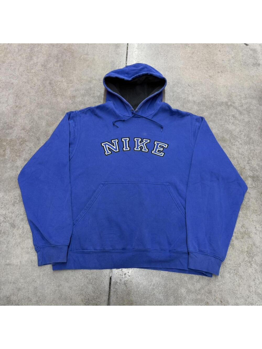 vintage nike royal blue spell out hoodie size large